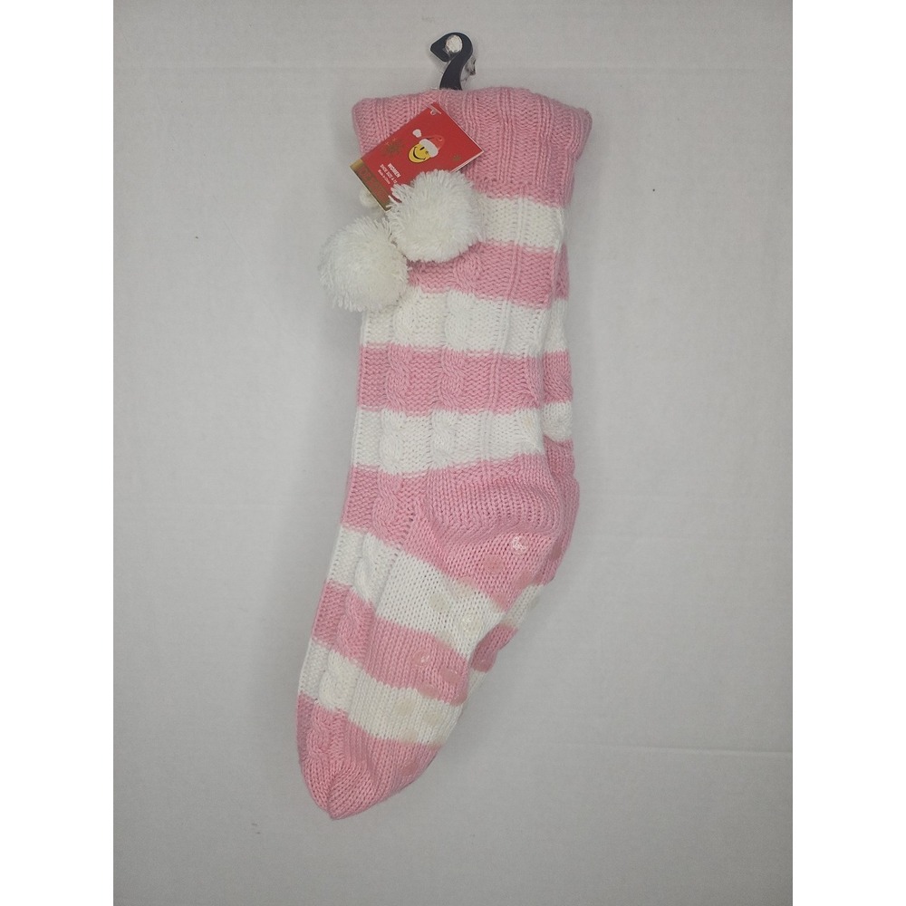 Joe Boxer 1 Pair‎ Womens Adult Junior Fuzzy Socks Pink /white NEW w/Tags Sz 4-10